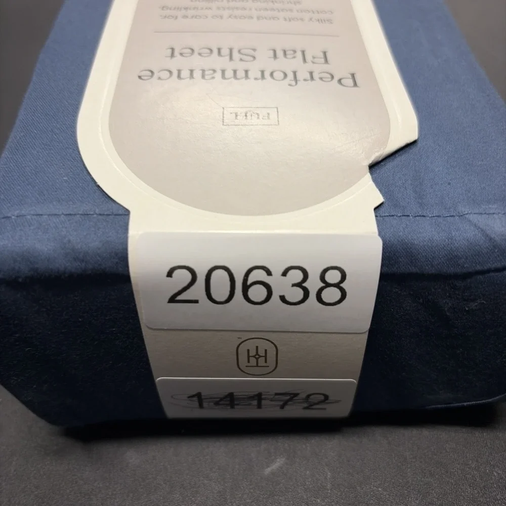 Full 400 Thread Count Performance Flat Sheet Metallic Blue Threshold Cotton 0638